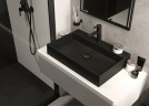 Раковина Deante Correo 60 CQR_NU6S Черная матовая искусственный камень (литьевой мрамор) накладная