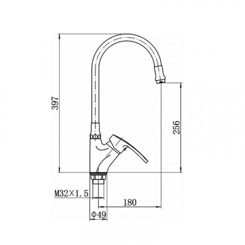Смеситель для кухни Fashun A4466+A7253 цвет Хром Синий