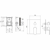 Смеситель для душа Aquatek Оберон AQ1246CR Хром латунь встраиваемый