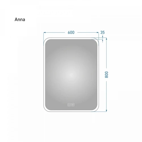 Зеркало Alavann Anna 60 ALV0017022 с подсветкой цвет Белый с сенсорным выключателем и подогревом