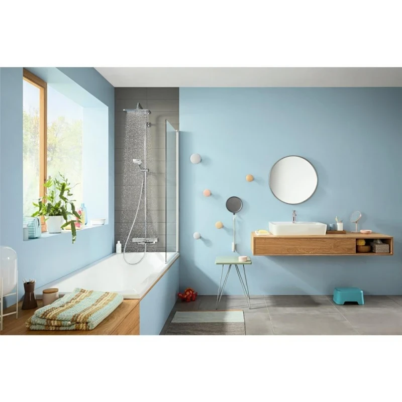 Душевая система Hansgrohe Croma E Showerpipe 27687000 с термостатом Хром латунь на стену