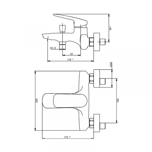Смеситель для ванны Savol SK-H7101 цвет Хром
