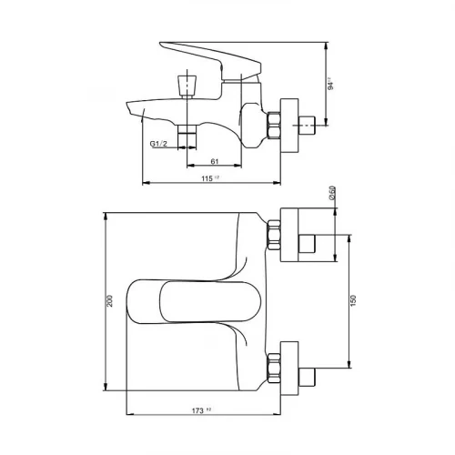 Смеситель для ванны Savol SK-H7101 цвет Хром