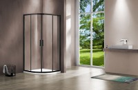 Душевой уголок Vincea Garda 90x90 VSQ-1G900CLB профиль Черный стекло прозрачное