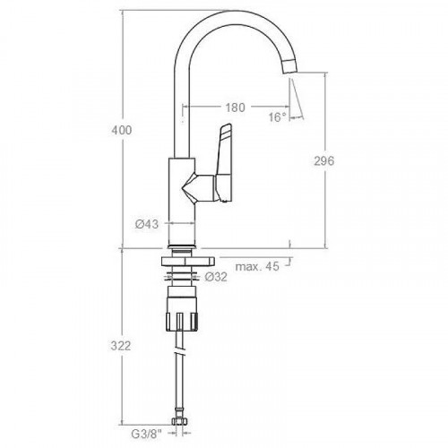 Смеситель для кухни Ramonsoler Kitchen 380602MC Хром