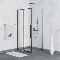 Душевой уголок RGW Stilvoll 130x80 323242138-014 профиль цвет Черный стекло прозрачное