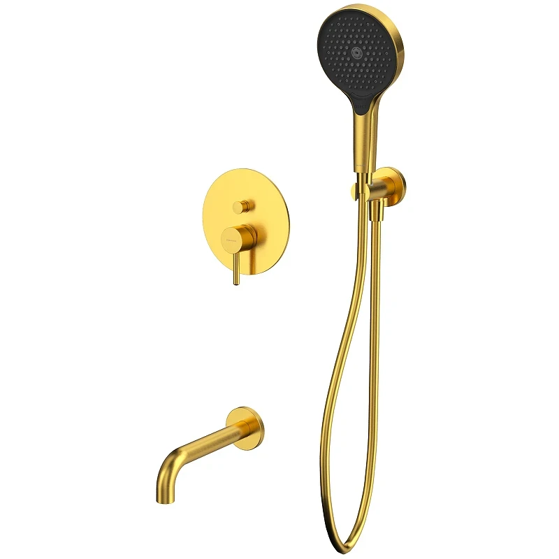 Смеситель для ванны Whitecross Y brushed gold YSET06TOPGLB Брашированное золото латунь встраиваемый