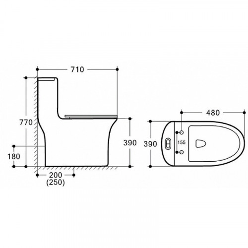 Унитаз моноблок Azario Luna AZ-1037 с бачком и сиденьем Микролифт