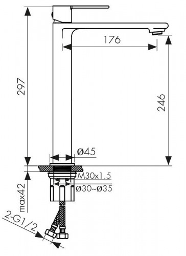Смеситель для раковины Kaiser Serio 05411-3 цвет Шлифованное золото