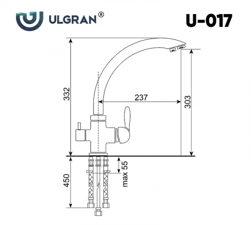 Смеситель для кухни Ulgran Classic U-017-307 Терракот латунь
