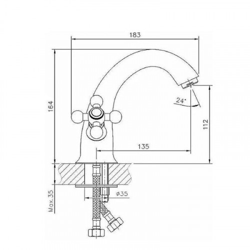 Смеситель для раковины D-Lin D110816-2 цвет Медь