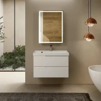 Тумба под раковину AQUAme S3 80 AQM900380WH подвесная цвет Белый глянцевый