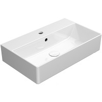 Раковина GSI Kube X 60 9454111 Белая фаянс подвесная, накладная
