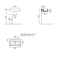 Раковина GSI Kube X 60 9454111 Белая фаянс подвесная, накладная