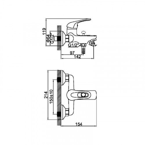 Смеситель для ванны D-Lin D130409 цвет  Хром