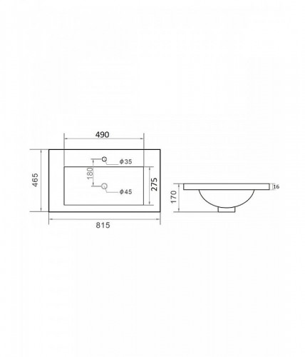 Раковина Agger 82 ASF11800 цвет Белый глянцевый