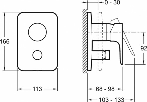 Смеситель для душа Jacob Delafon Aleo E98717-CP Хром латунь встраиваемый