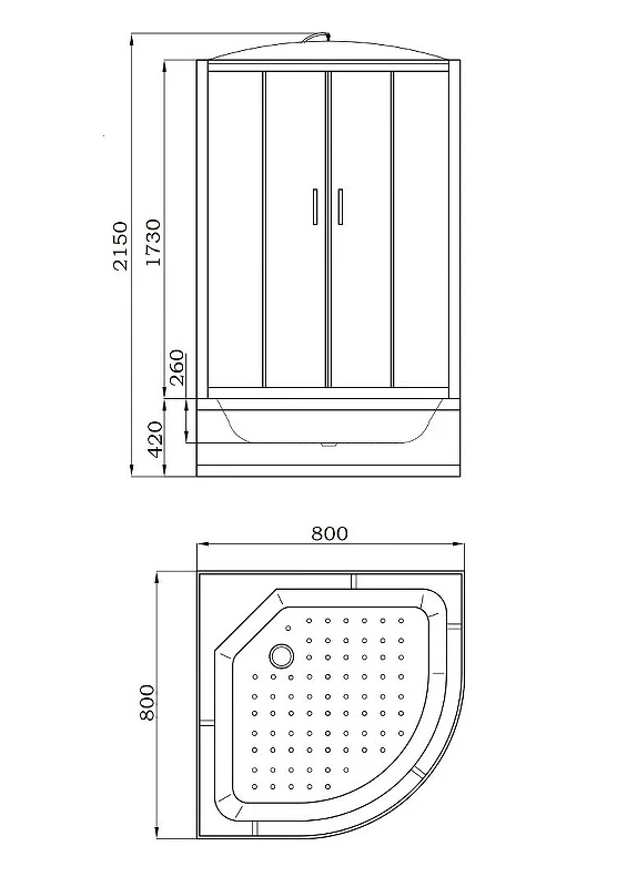 Душевая кабина Parly Tomorrow 80x80 EF821 без гидромассажа