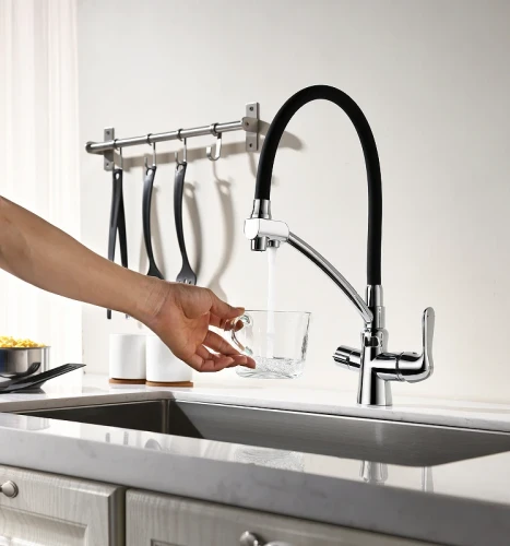 Смеситель для кухни Lemark Comfort LM3070C Хром Черный латунь