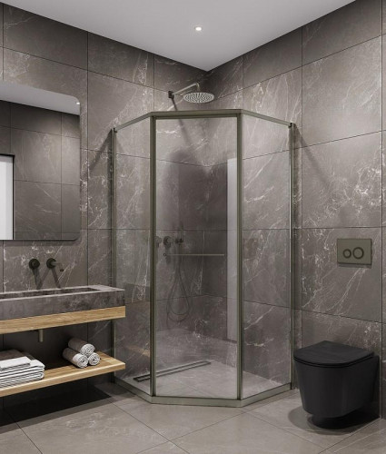 Душевой уголок Timo TTSS-100/13C-8R 1000x1000x2000 T33R раздвижной профиль Никель стекло прозрачное