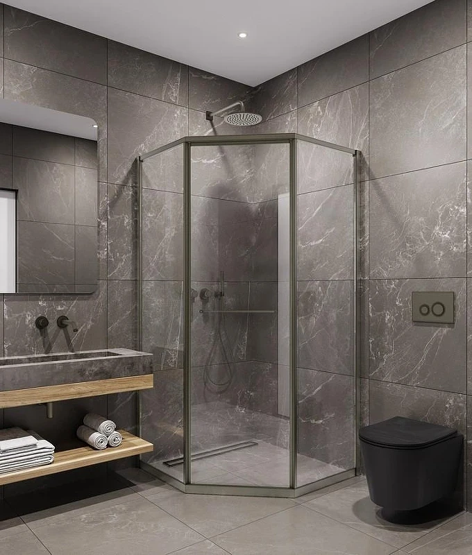 Душевой уголок Timo TTSS-100/13C-8R 1000x1000x2000 T33R раздвижной профиль Никель стекло прозрачное