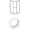 Душевой уголок Timo TTSS-100/13C-8R 1000x1000x2000 T33R раздвижной профиль Никель стекло прозрачное