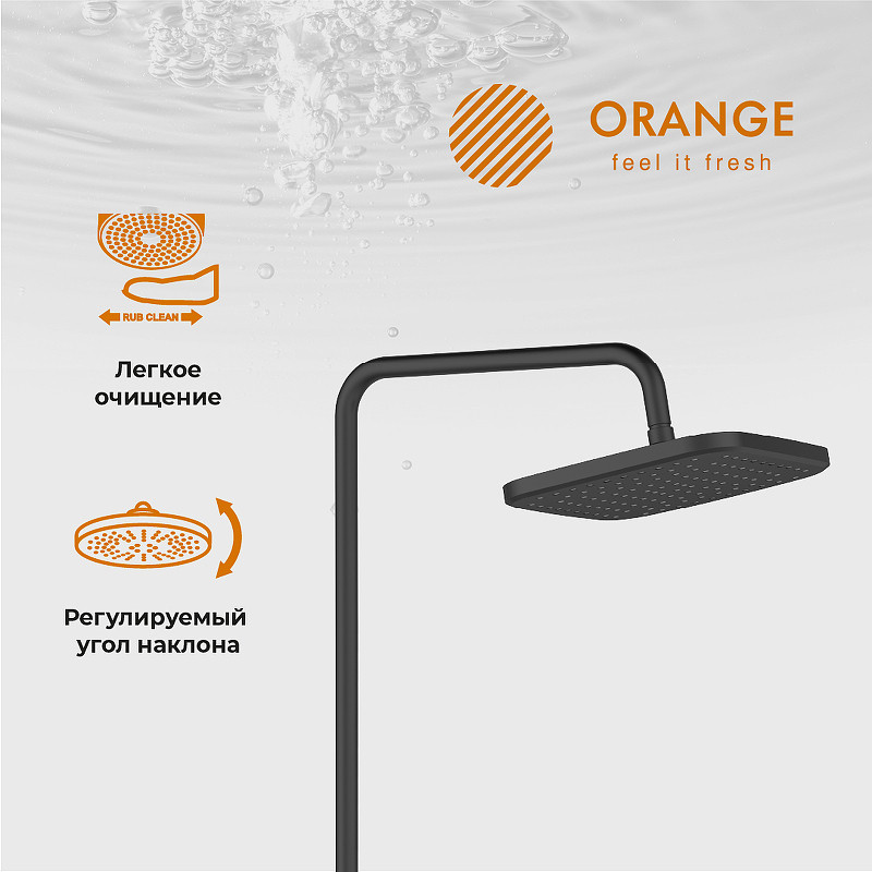 Душевая система Orange T02S4-912b Черный латунь на стену