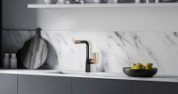 Смеситель для кухни Lemark Ursus LM7205BLR Черный матовый Золото латунь