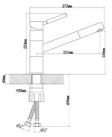 Смеситель для кухни Florentina Фита 313.18L.1223.302 Антрацит латунь