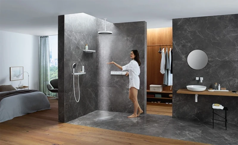 Верхний душ Hansgrohe Rainfinity 26231700 Белый матовый алюминий на потолок