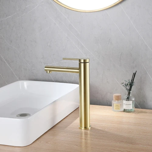 Смеситель для раковины Abber Emotion AF8811G Золото матовое латунь