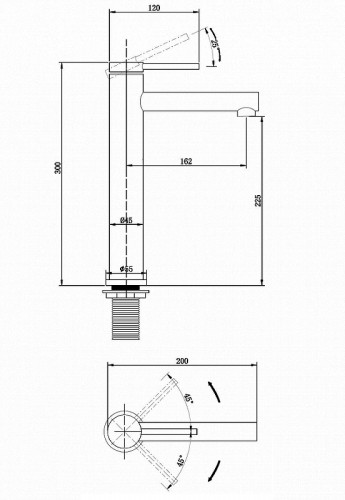 Смеситель для раковины Abber Emotion AF8811G Золото матовое латунь