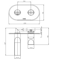 Смеситель для раковины Bossini Apice Z00549.073 Черный матовый латунь встраиваемый