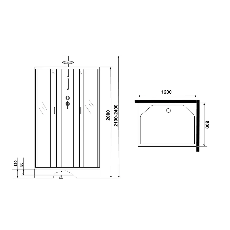 Душевая кабина Niagara Classic 120х80 NG-43285-14QBKT без гидромассажа
