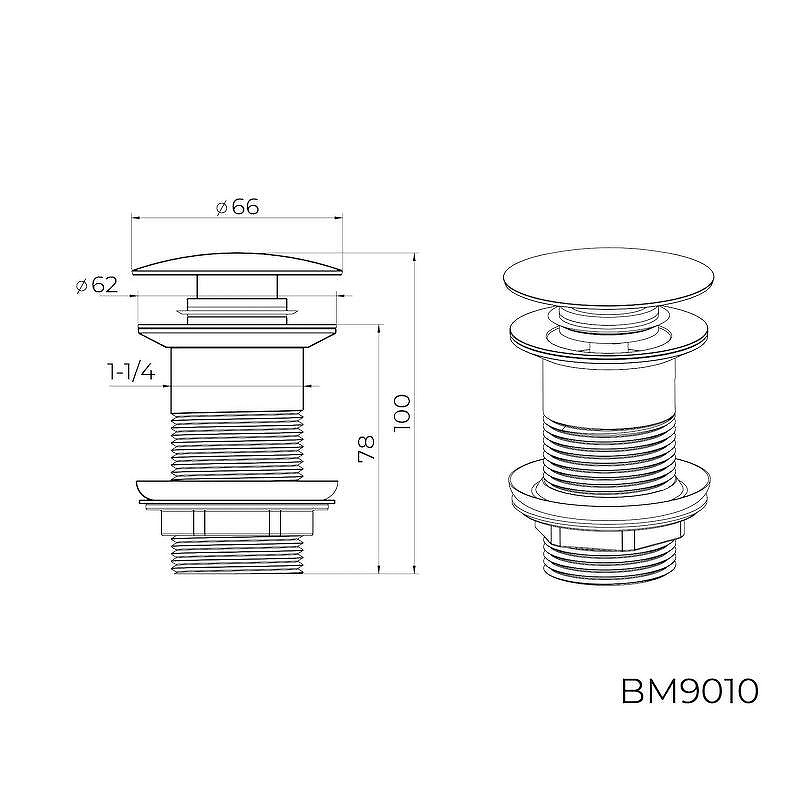 Донный клапан Knotlor BM9010WY цвет Белый