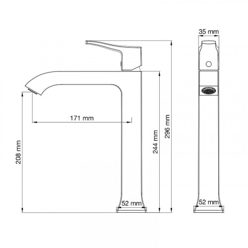 Смеситель для раковины Wonzon & Woghand Flex WW-88019072-CR цвет Хром