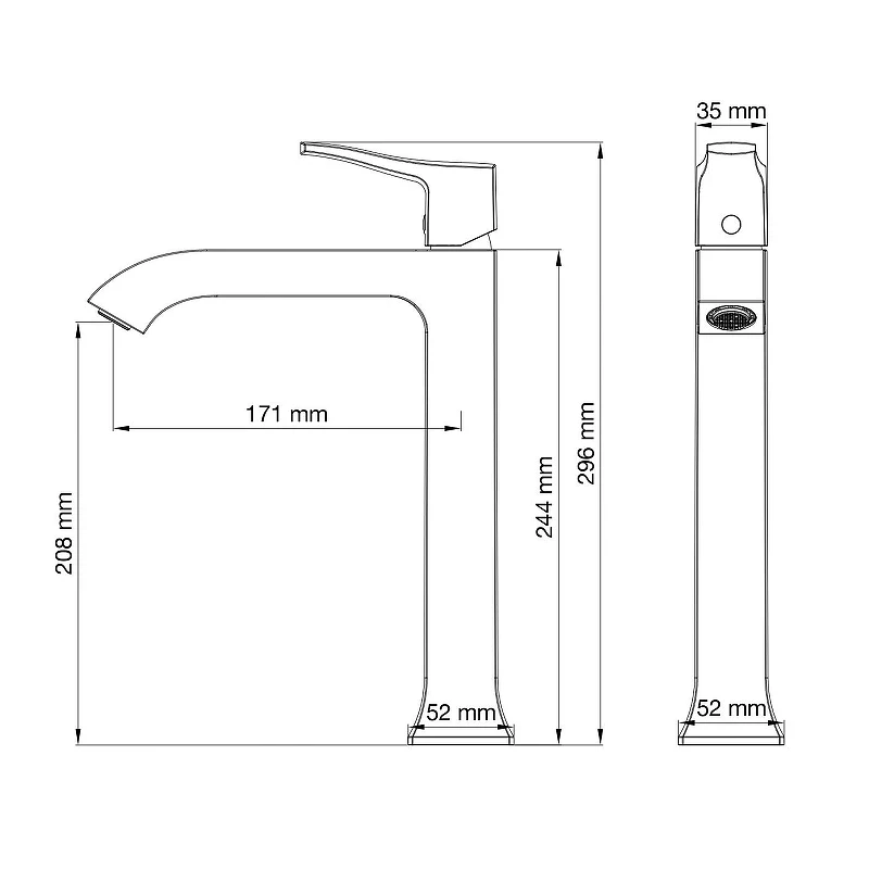 Смеситель для раковины Wonzon & Woghand Flex WW-88019072-CR цвет Хром