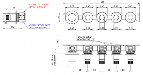 Смеситель для душа Remer X Style N98D4PNO цвет Черный матовый