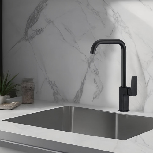 Смеситель для кухни WesnaArt Narcis NAR06-150BL-25432 Черный матовый латунь