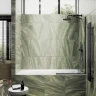 Шторка на ванну Maybah Glass MGV-144-6у 640x1400 в узком профиле Черный стекло прозрачное