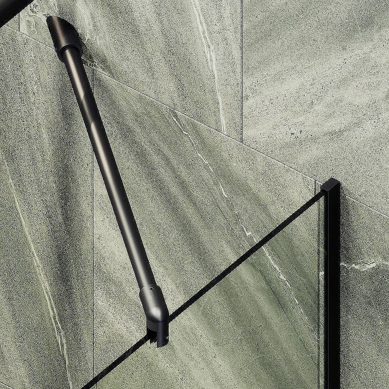 Шторка на ванну Maybah Glass MGV-144-6у 640x1400 в узком профиле Черный стекло прозрачное