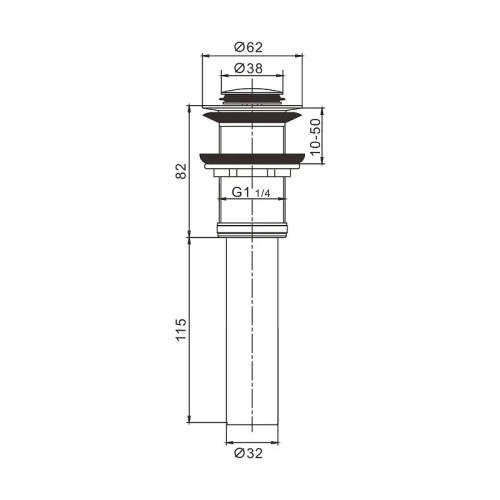 Донный клапан Rose RS13 цвет Хром