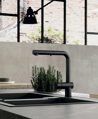 Смеситель для кухни Paffoni Light LIG285NO-MET Черный матовый латунь