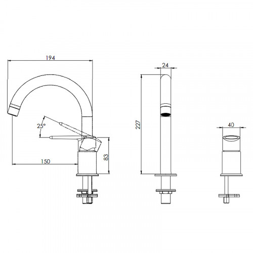 Смеситель для кухни Remer Vanity V57 Хром латунь