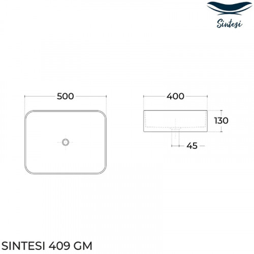 Раковина-чаша Sintesi 50 SIN-LVB-APP-409GM Серая матовая