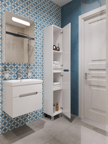 Шкаф пенал DIWO Коломна 30 KOL.P.30/S/W цвет Белый