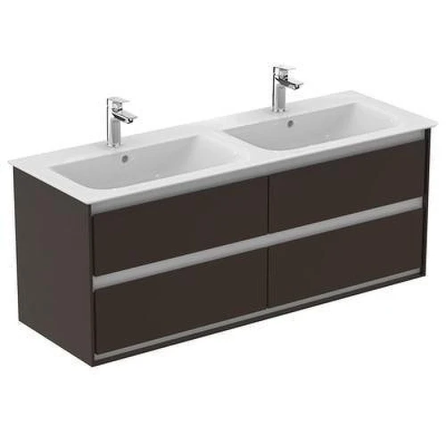 Тумба под раковину Ideal Standard Connect Air 130 E0824VY подвесная цвет Matt Dark Brown + Matt White (Темно-коричневый матовый + Белый матовый)