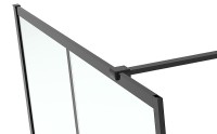 Душевая перегородка Abber AG62100B 100x200 профиль Черный стекло прозрачное