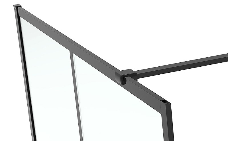 Душевая перегородка Abber AG62100B 100x200 профиль Черный стекло прозрачное