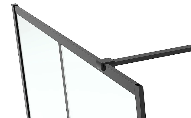 Душевая перегородка Abber AG62100B 100x200 профиль Черный стекло прозрачное